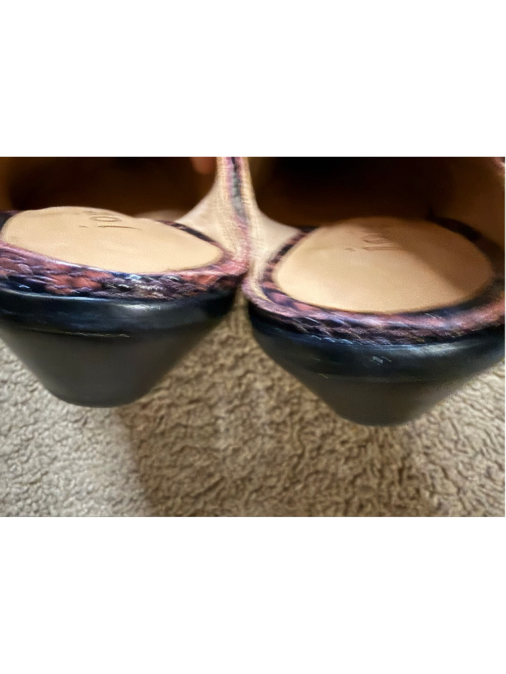Women's Joie Snake Print Mules, Size 5.5, Brown and Black - Picture 4 of 5